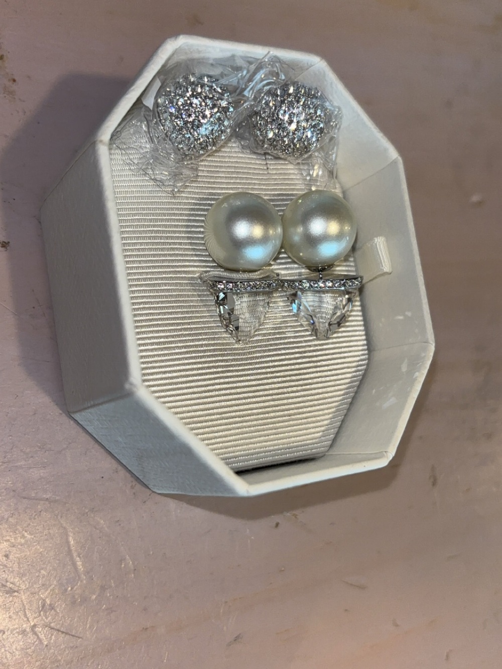 Swarovski Clear Crystal Lucent Pavé Stud Earrings in Rhodium Tone - Picture 4 of 4